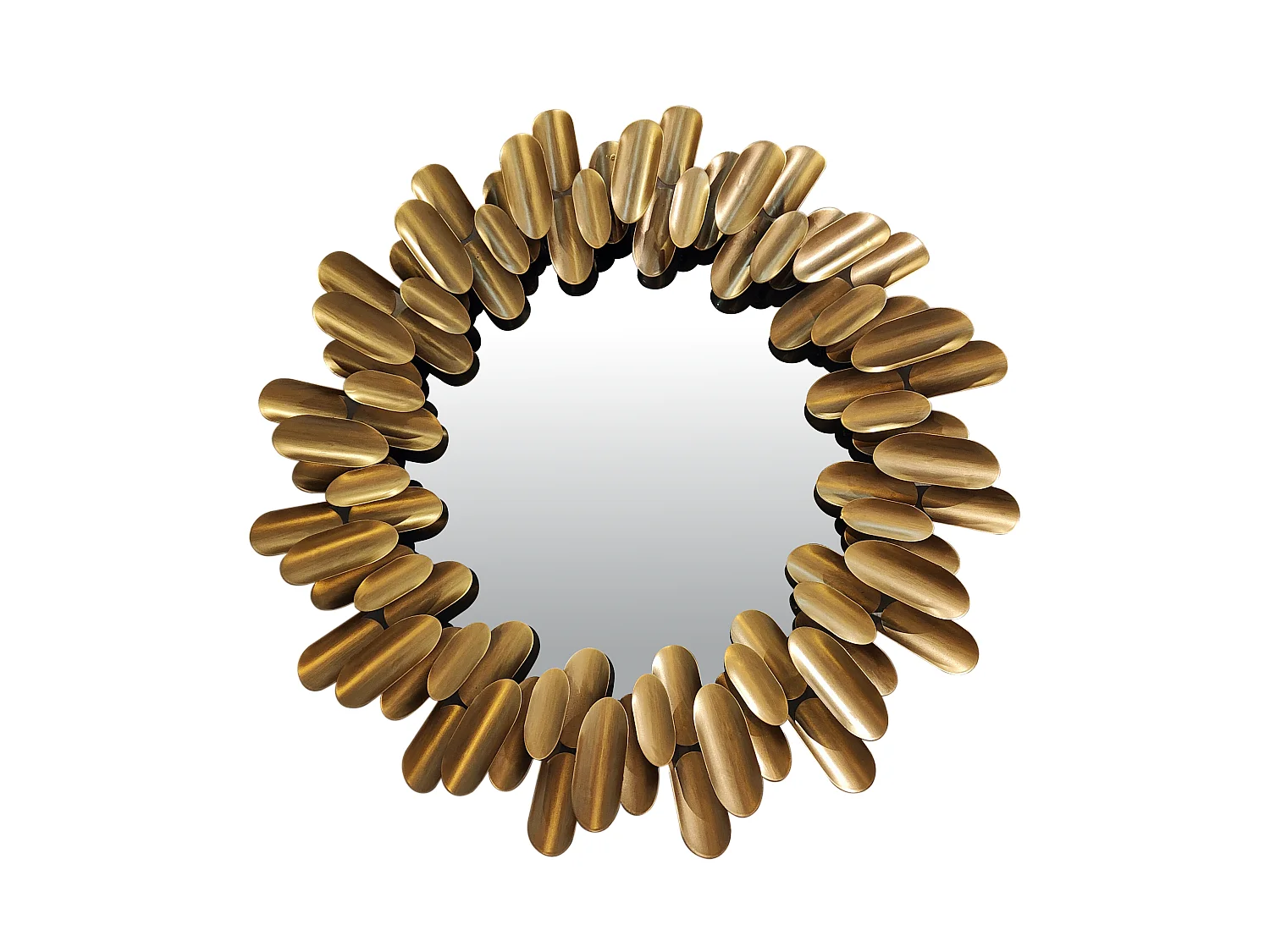 Miroir rond design métal doré 62.5cm