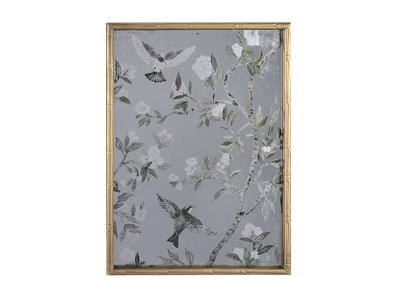 Miroir imprimé chinoiserie 35x48cm