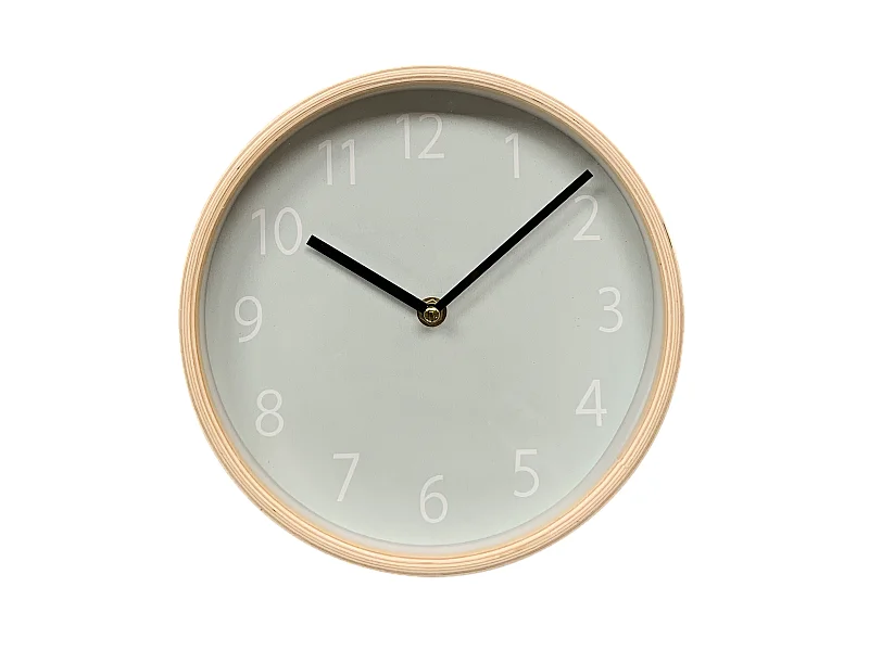 Horloge bicolore vert et bois 22cm