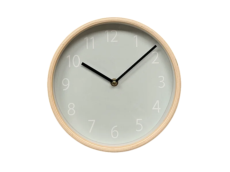 Horloge bicolore vert et bois 22cm