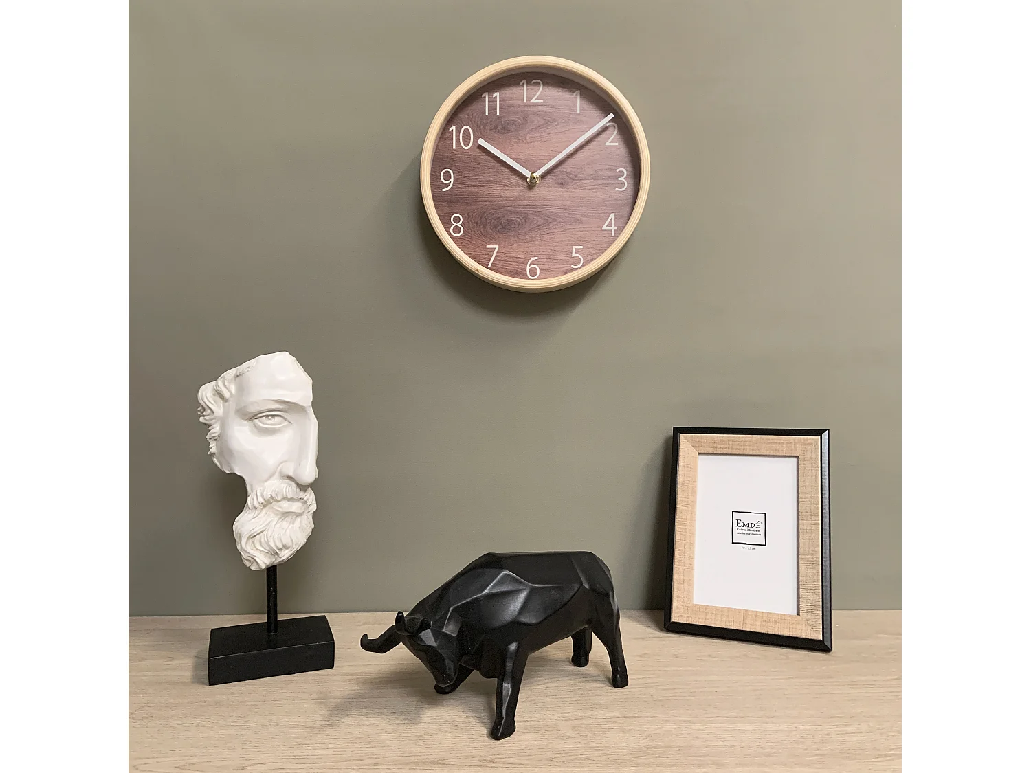 Horloge bicolore bois 22cm