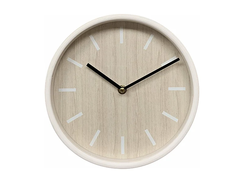 Horloge ronde bois clair 22cm