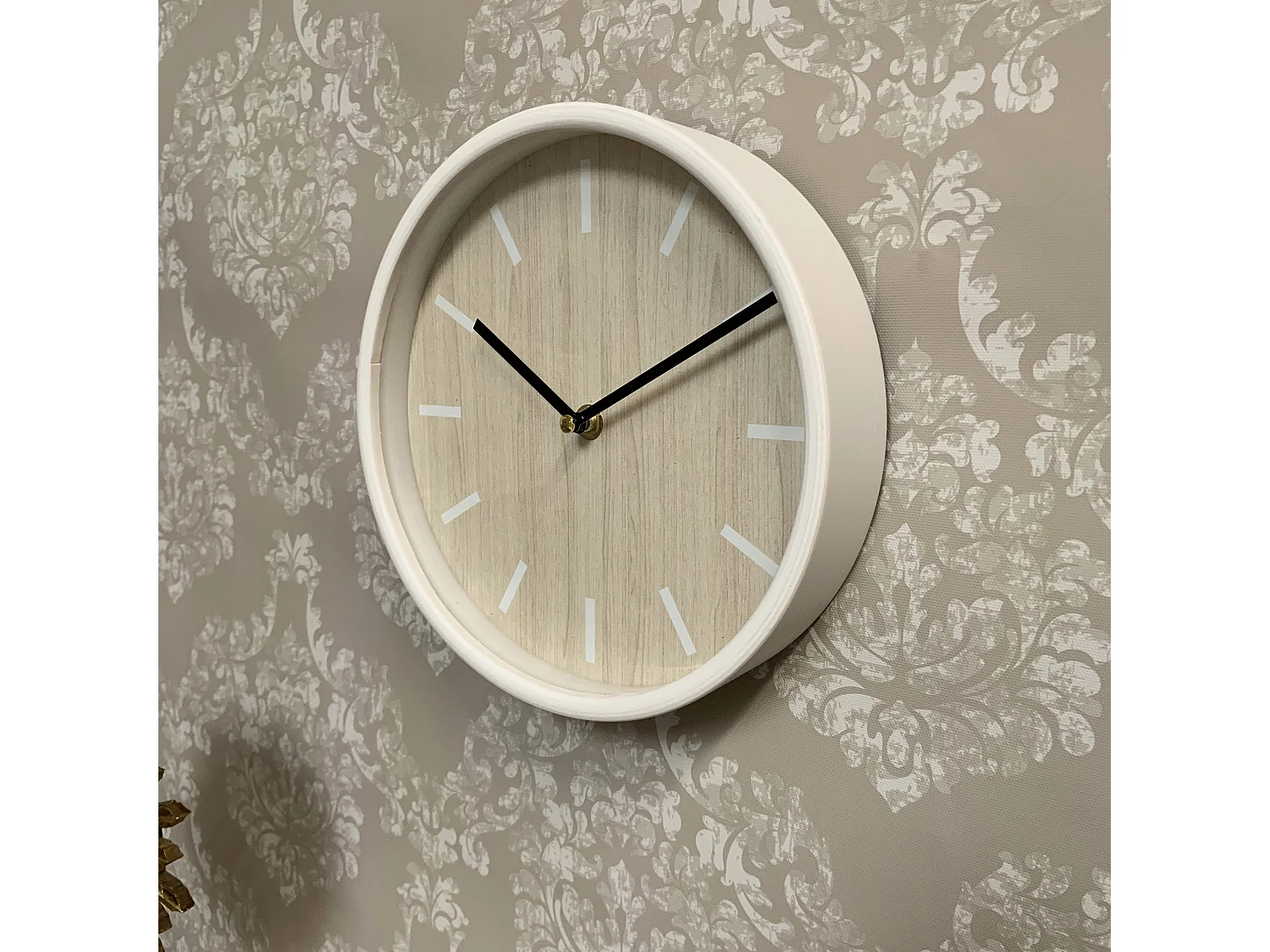 Horloge ronde bois clair 22cm