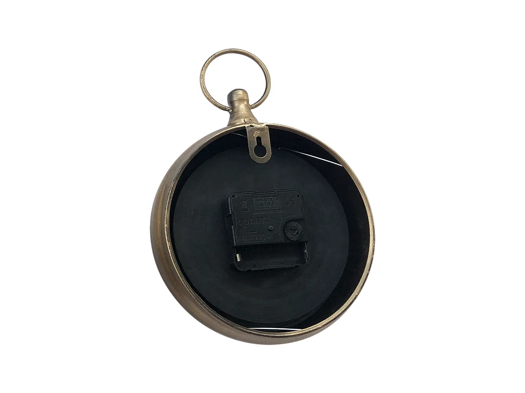 Petite horloge ronde métal doré papillons 16x23cm