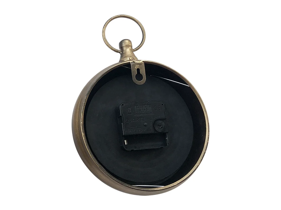 Petite horloge ronde métal doré papillons 16x23cm