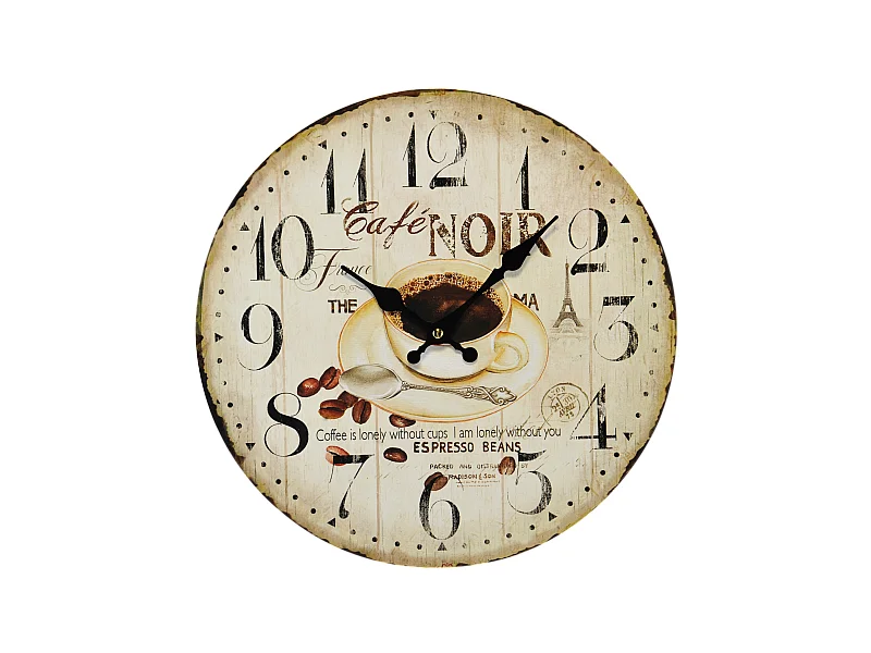 Horloge vintage café crème 34cm