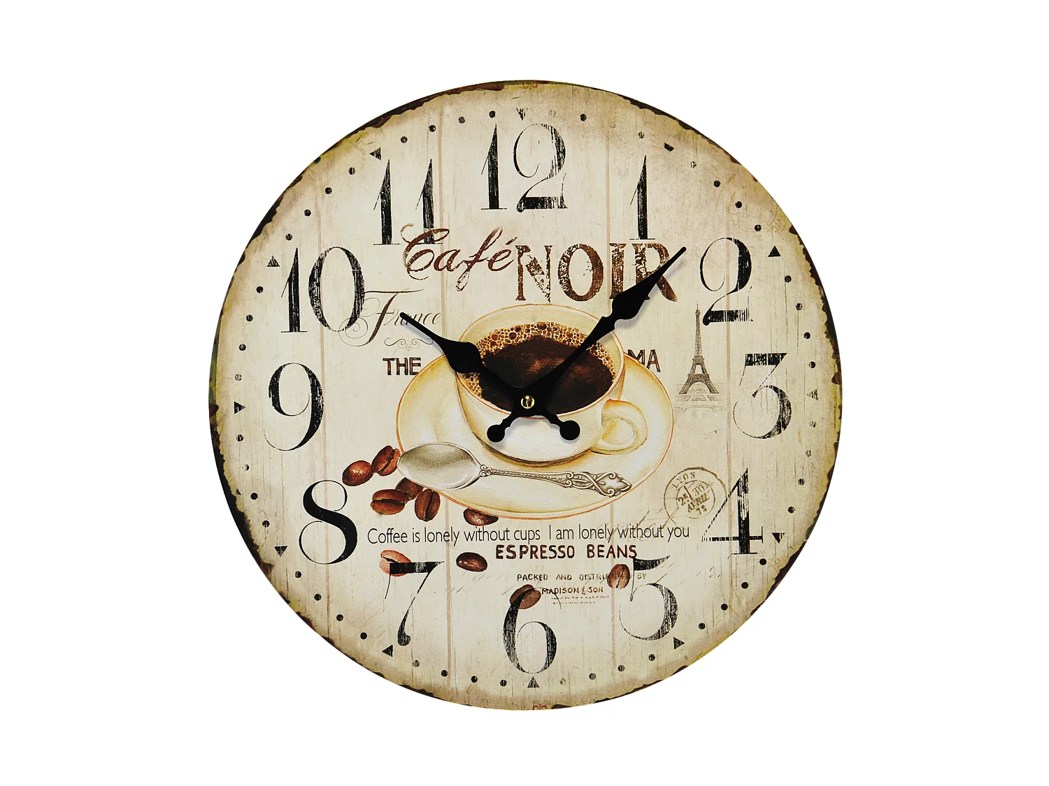 Horloge vintage café crème 34cm