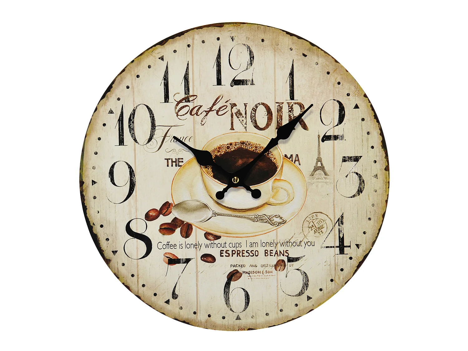 Horloge vintage café crème 34cm