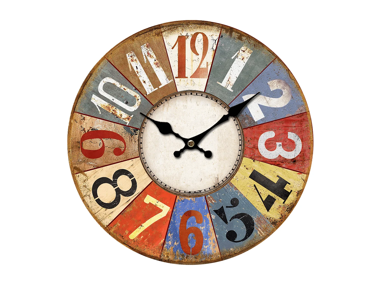 Horloge vintage multicolore 34cm