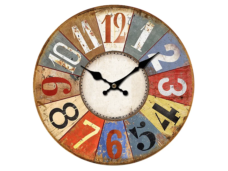 Horloge vintage multicolore 34cm