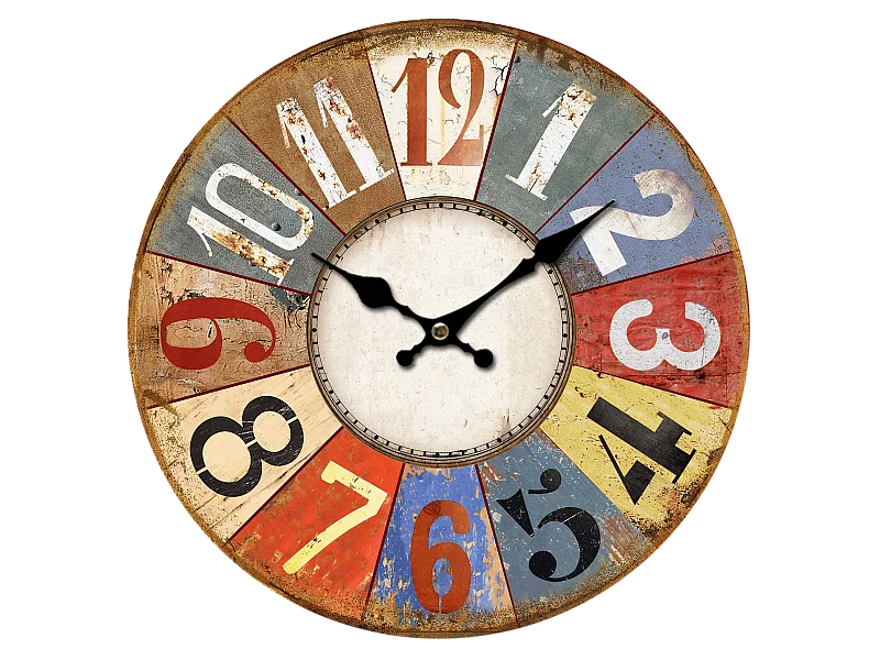 Horloge vintage multicolore 34cm