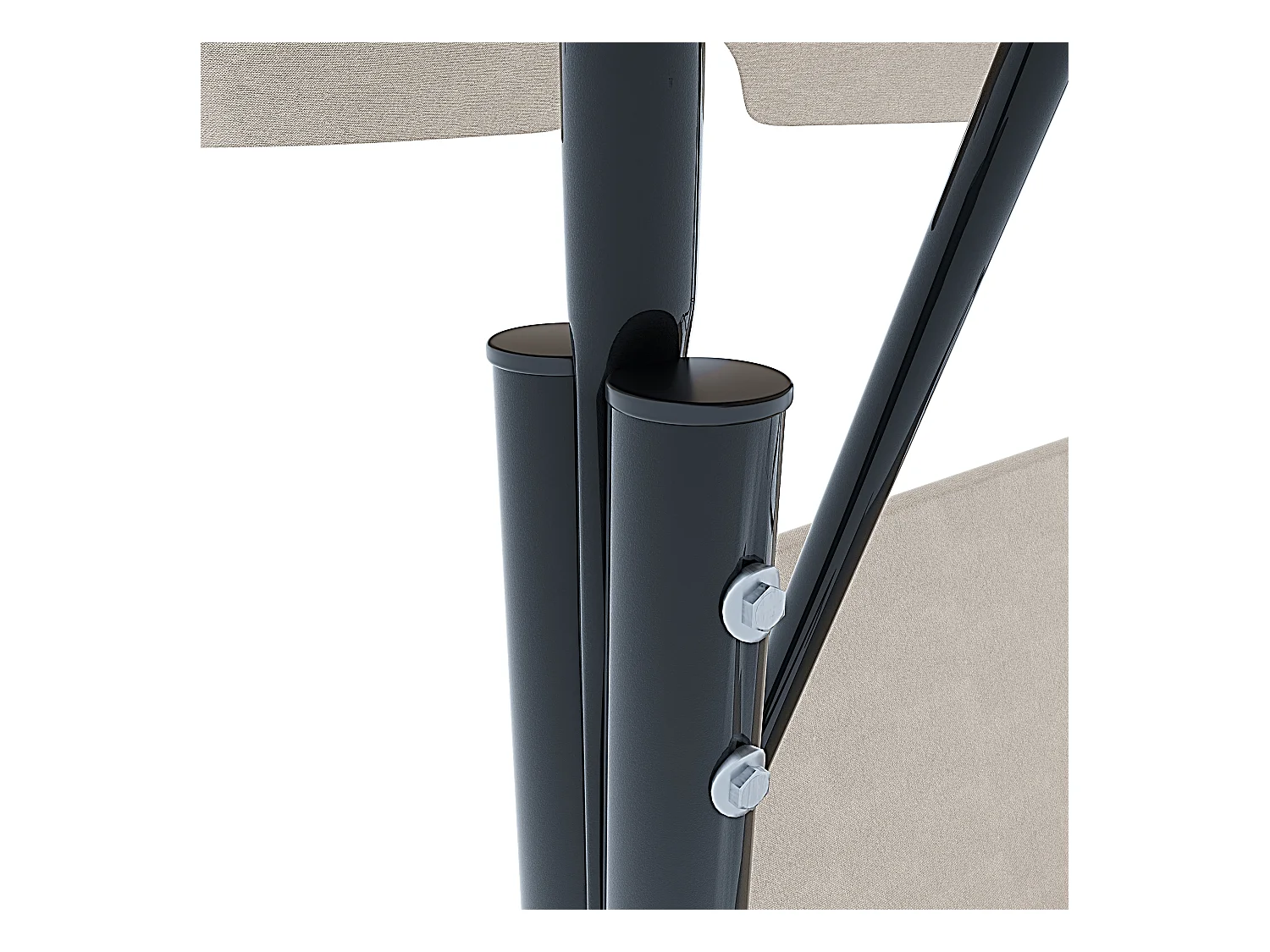 Dondolo 3 Posti Algarve Con Tettuccio Parasole Regolabile Cuscini Imbottiti Struttura Robusta In Acciaio Verniciato Da Giardino Balcone 170 x 110 x 153 cm Beige