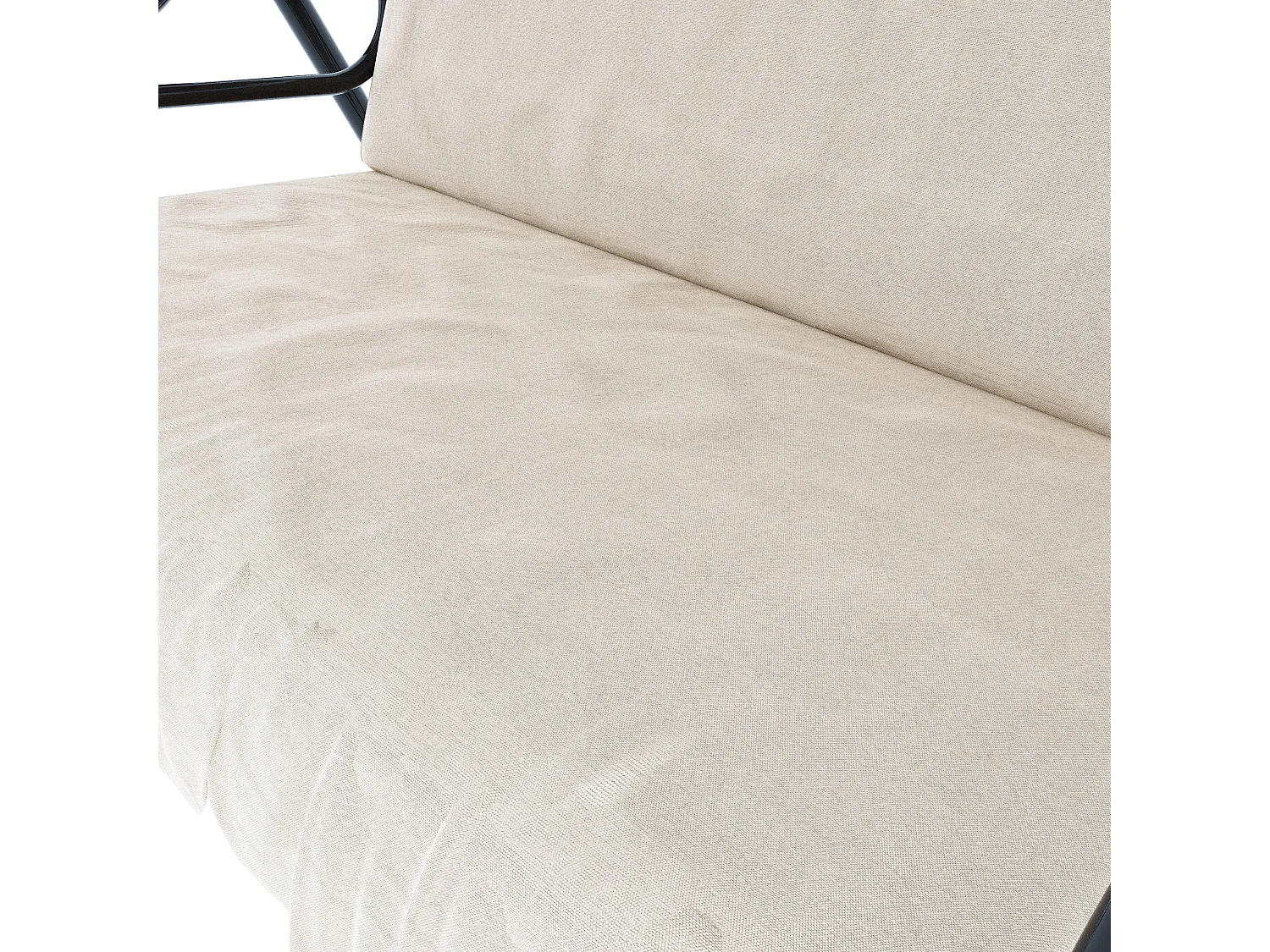 Dondolo 3 Posti Algarve Con Tettuccio Parasole Regolabile Cuscini Imbottiti Struttura Robusta In Acciaio Verniciato Da Giardino Balcone 170 x 110 x 153 cm Beige