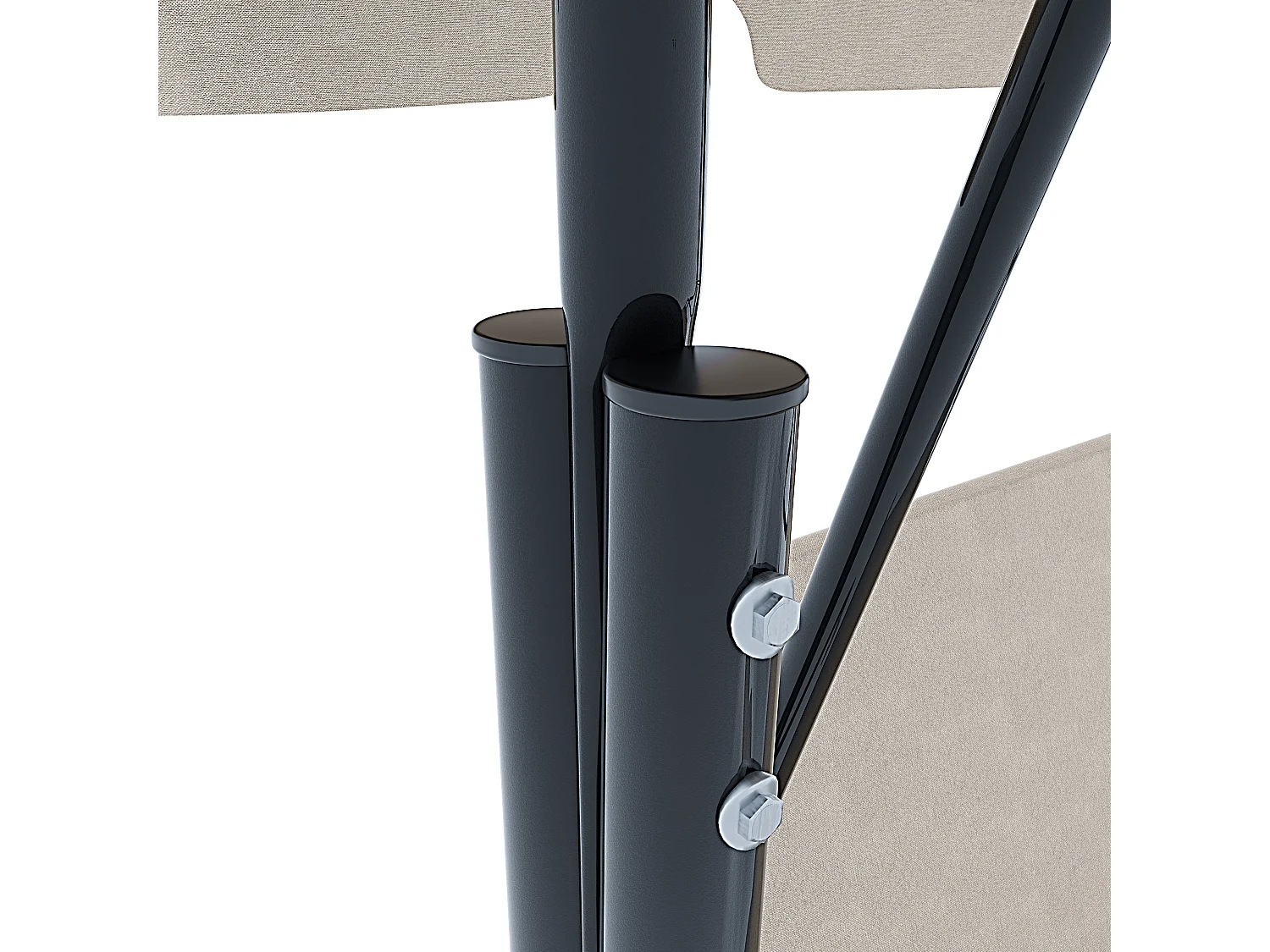 Dondolo 3 Posti Algarve Con Tettuccio Parasole Regolabile Cuscini Imbottiti Struttura Robusta In Acciaio Verniciato Da Giardino Balcone 170 x 110 x 153 cm Beige