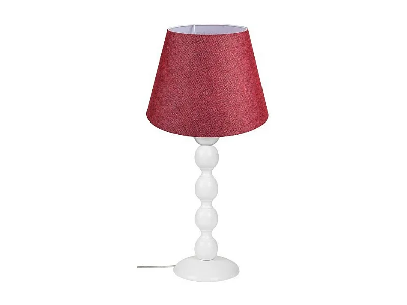 Lampada da tavolo base bianca e paralume tessuto colore rosso LAGUNAH372865