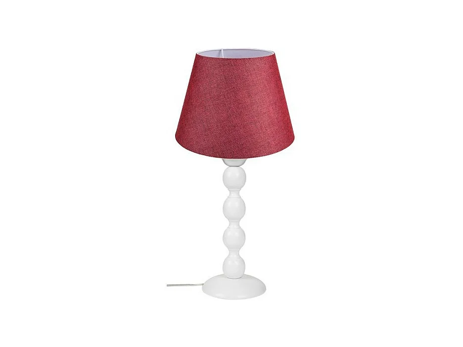 Lampada da tavolo base bianca e paralume tessuto colore rosso LAGUNAH372865