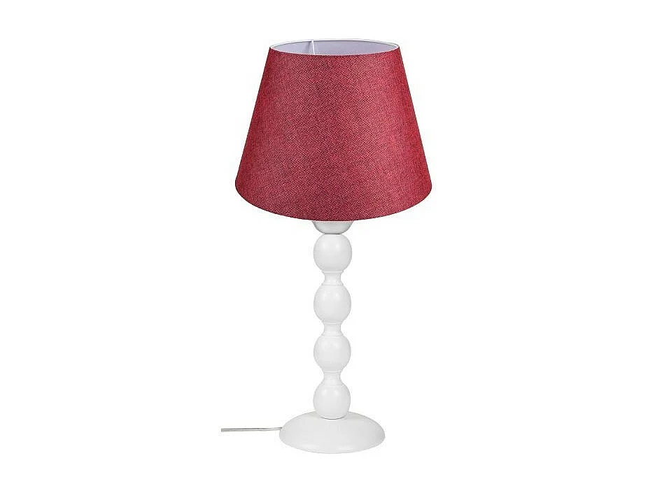 Lampada da tavolo base bianca e paralume tessuto colore rosso LAGUNAH372865