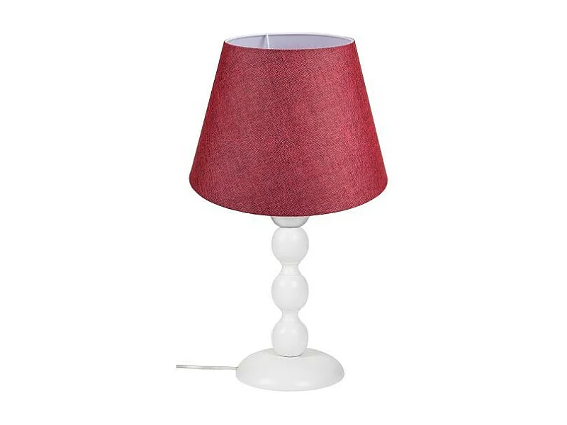 Lampada da tavolo base bianca e paralume tessuto colore rosso LAGUNAH272865