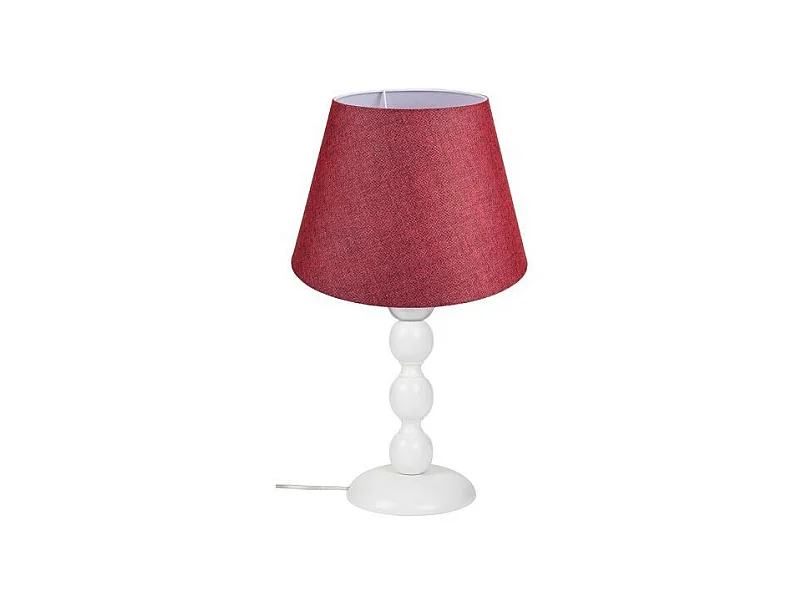 Lampada da tavolo base bianca e paralume tessuto colore rosso LAGUNAH272865