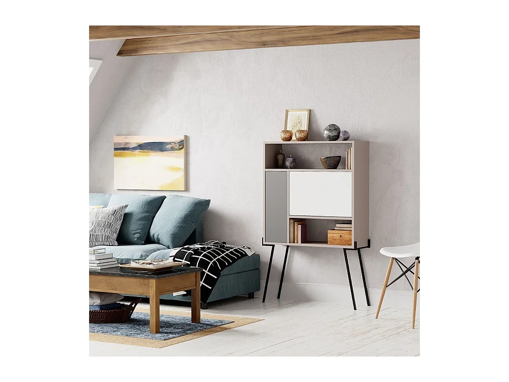 Mobile multiuso scrivania Tatti colore light mocha bianco antracite