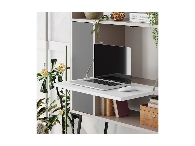 Mobile multiuso scrivania Tatti colore light mocha bianco antracite