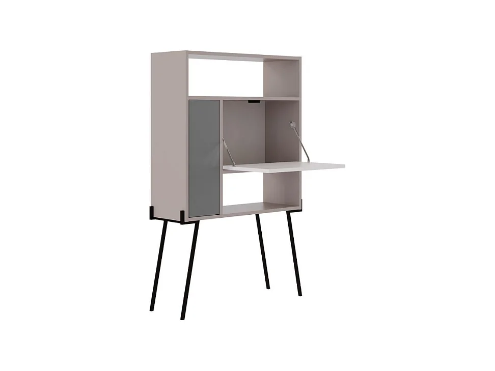 Mobile multiuso scrivania Tatti colore light mocha bianco antracite