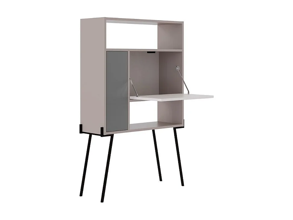 Mobile multiuso scrivania Tatti colore light mocha bianco antracite