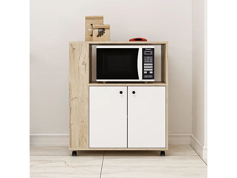 Mobile multiuso elegante e funzionale rovere e bianco Monni 82x45x95H – Ordine e Design