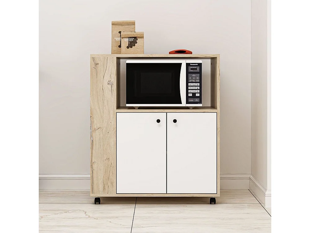 Mobile multiuso elegante e funzionale rovere e bianco Monni 82x45x95H – Ordine e Design