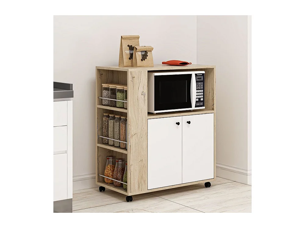 Mobile multiuso elegante e funzionale rovere e bianco Monni 82x45x95H – Ordine e Design