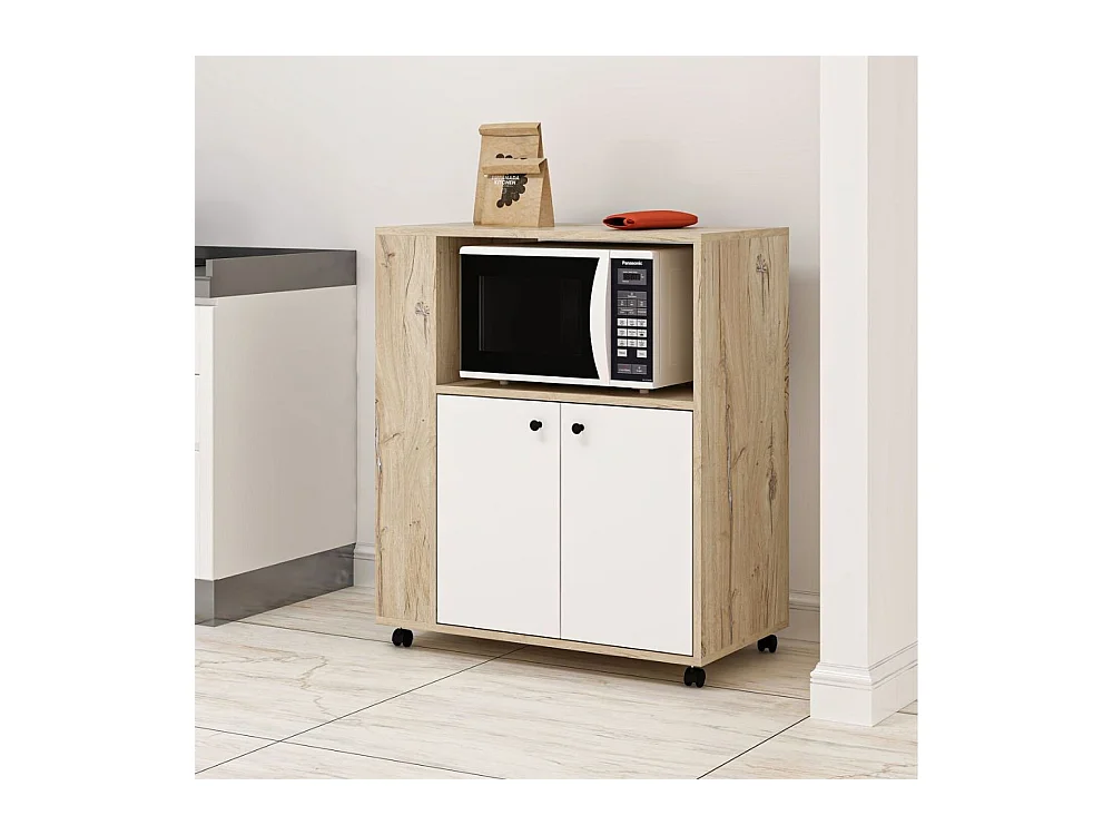 Mobile multiuso elegante e funzionale rovere e bianco Monni 82x45x95H – Ordine e Design