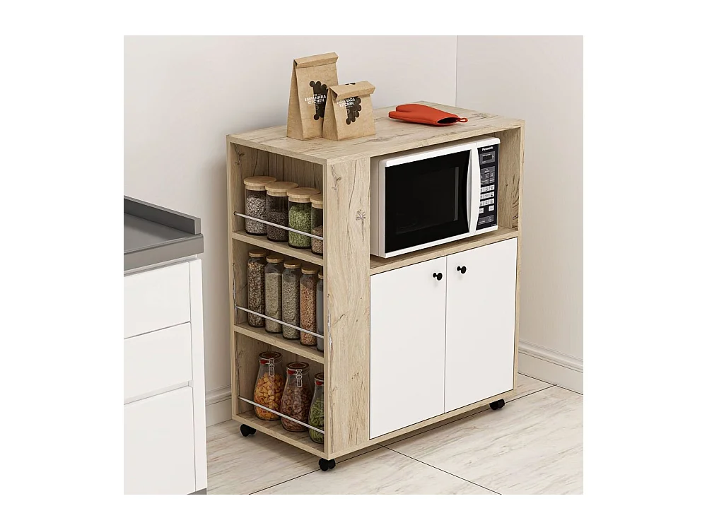 Mobile multiuso elegante e funzionale rovere e bianco Monni 82x45x95H – Ordine e Design