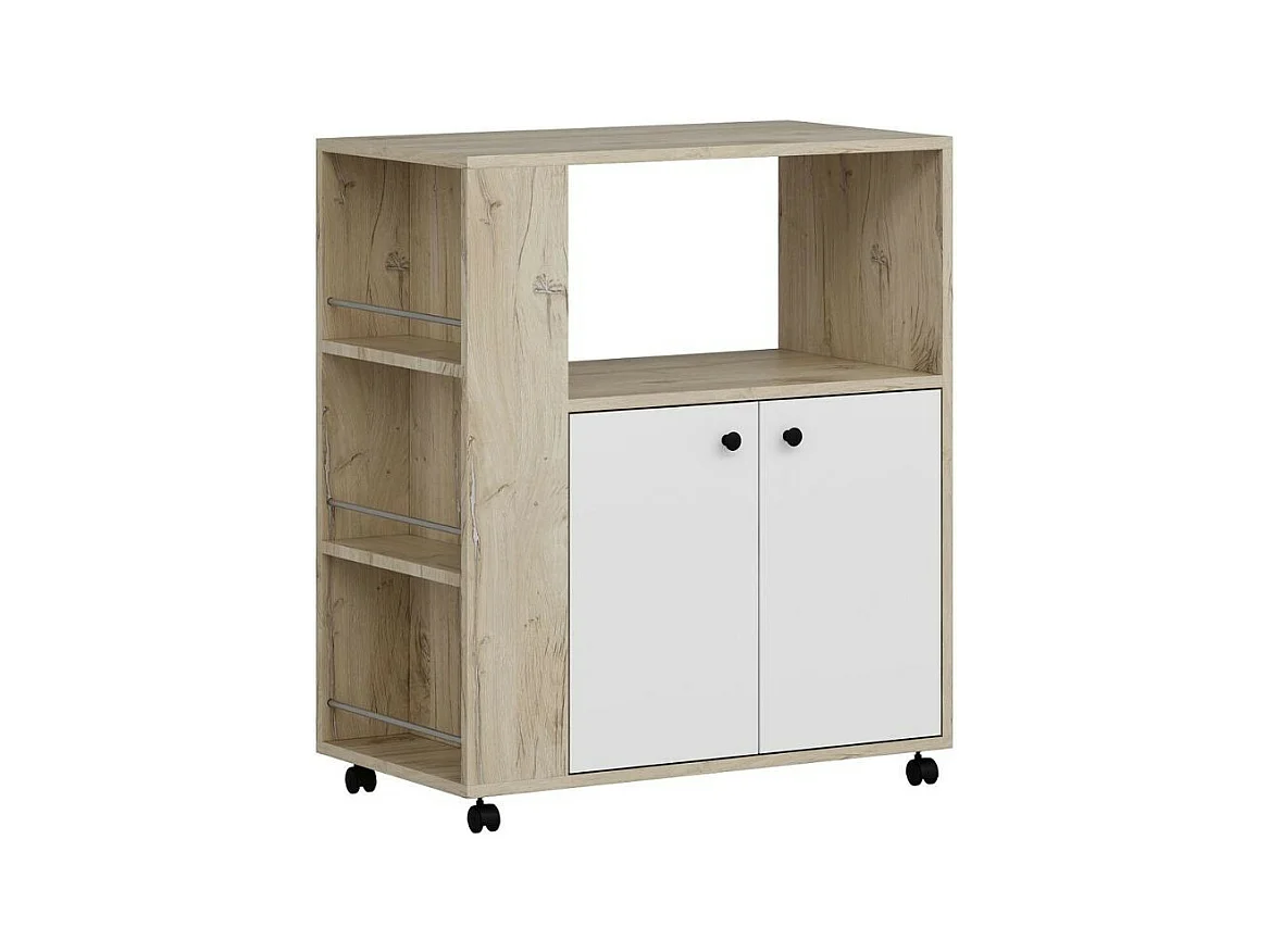 Mobile multiuso elegante e funzionale rovere e bianco Monni 82x45x95H – Ordine e Design