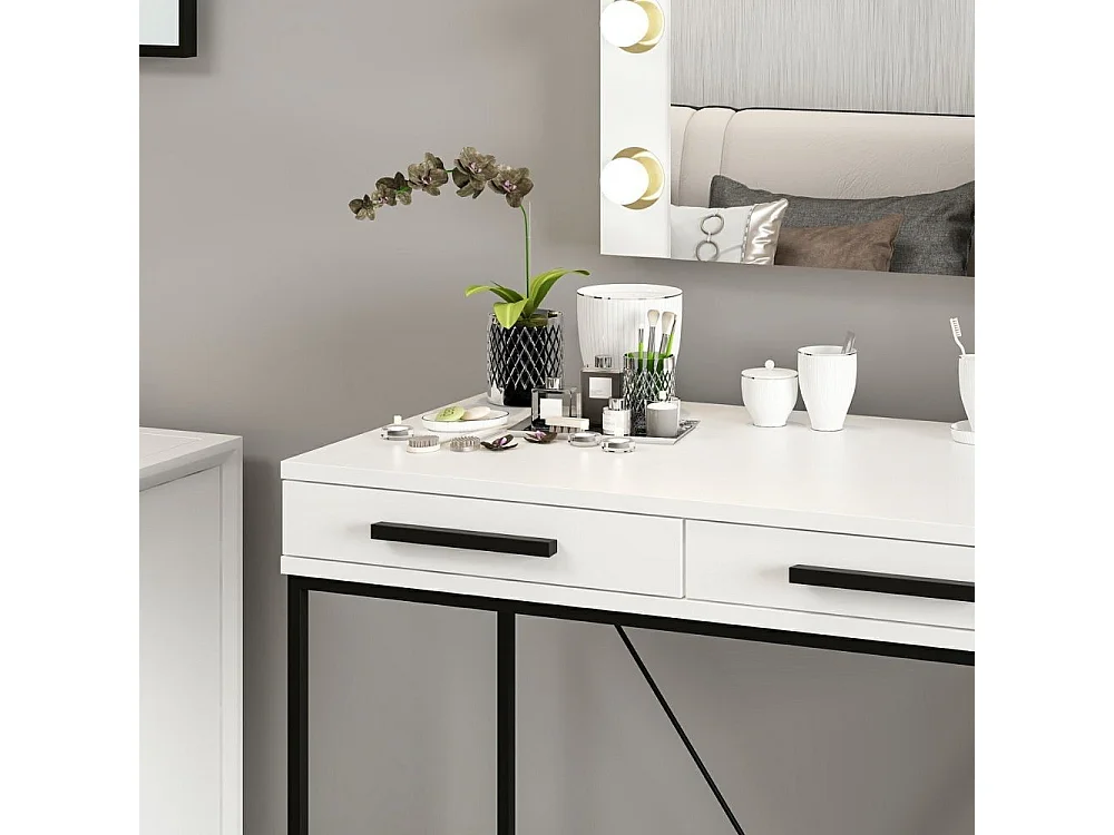 Toeletta da Trucco bianco Sane 90x45x80H: Eleganza e funzionalità per il tuo beauty corner