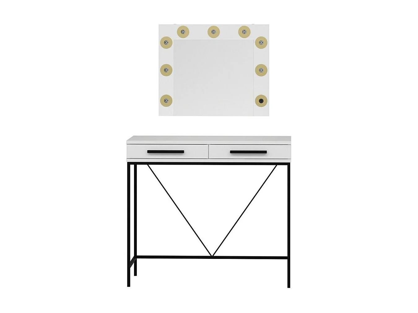 Toeletta da Trucco bianco Sane 90x45x80H: Eleganza e funzionalità per il tuo beauty corner