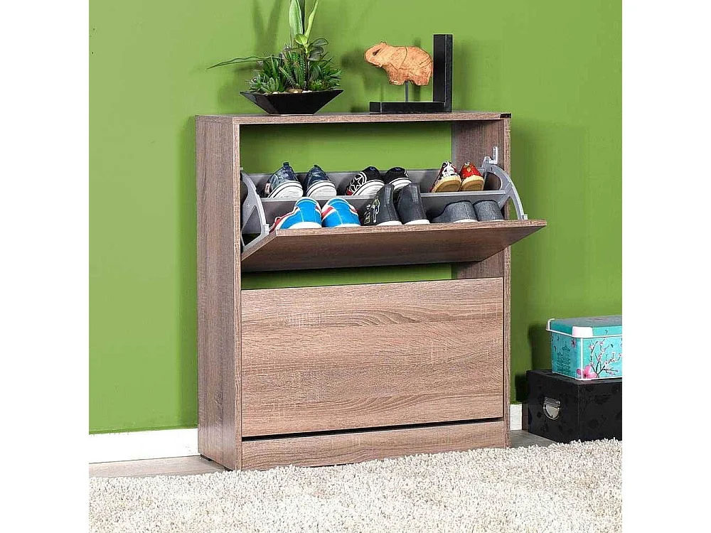 Scarpiera due ante a ribalta SHC520LT1 colore rovere tartufo