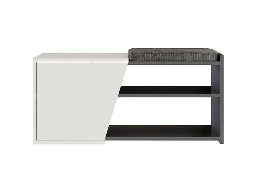 Scarpiera panca Fiona 104.6x37.5x47.2 colore bianco antracite
