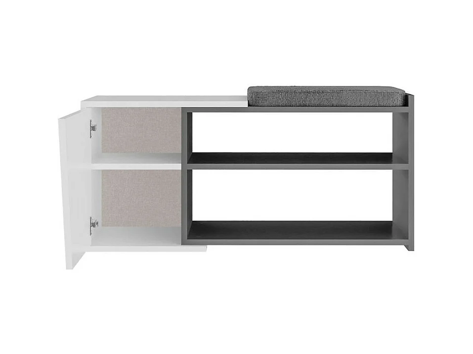 Scarpiera panca Fiona 104.6x37.5x47.2 colore bianco antracite
