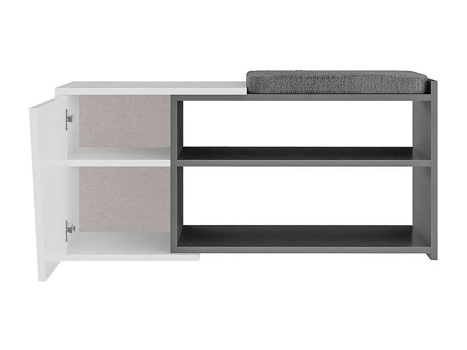 Scarpiera panca Fiona 104.6x37.5x47.2 colore bianco antracite