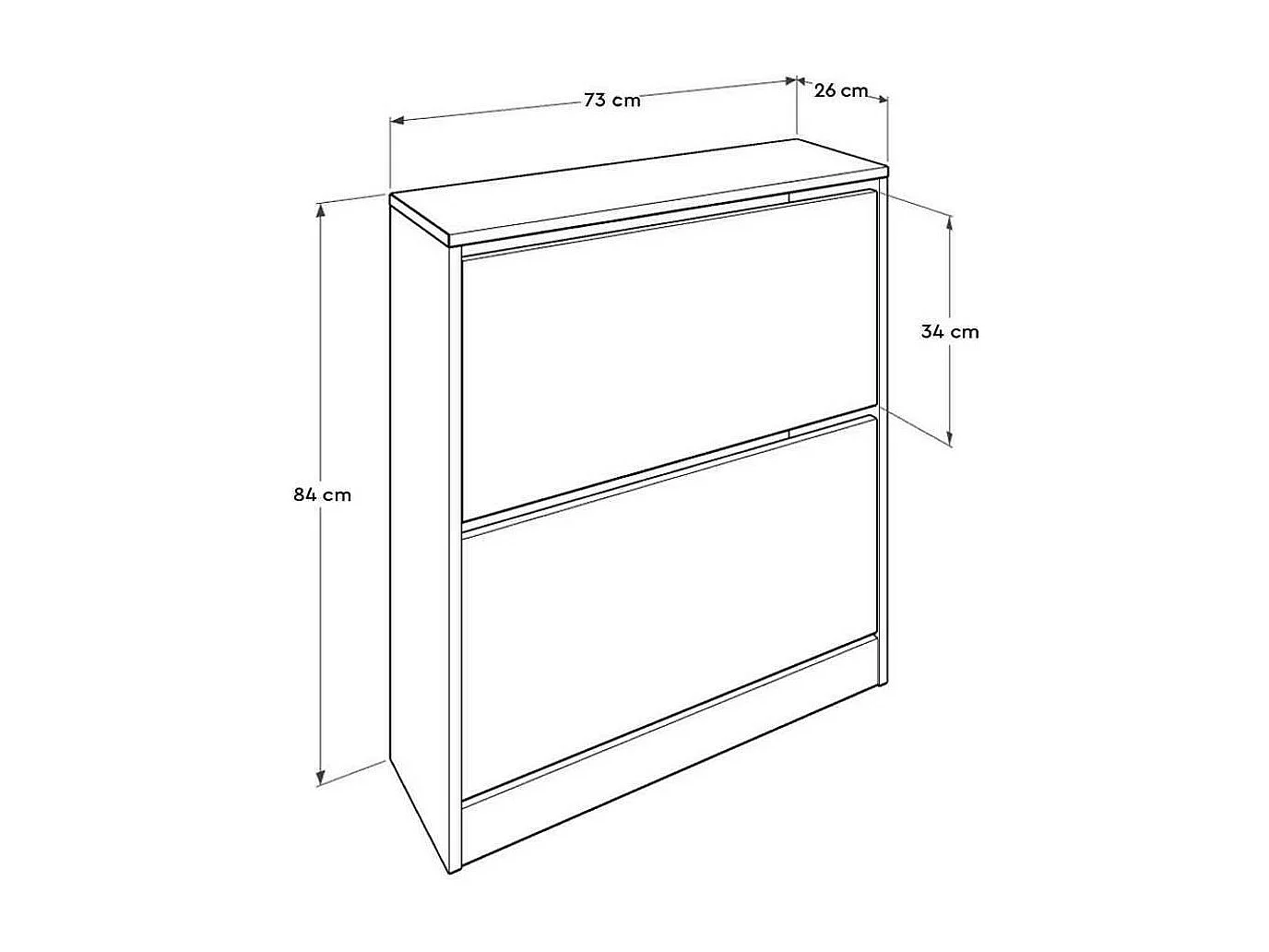 Scarpiera due ante a ribalta SHC520BY1 colore bianco 73x26x84H