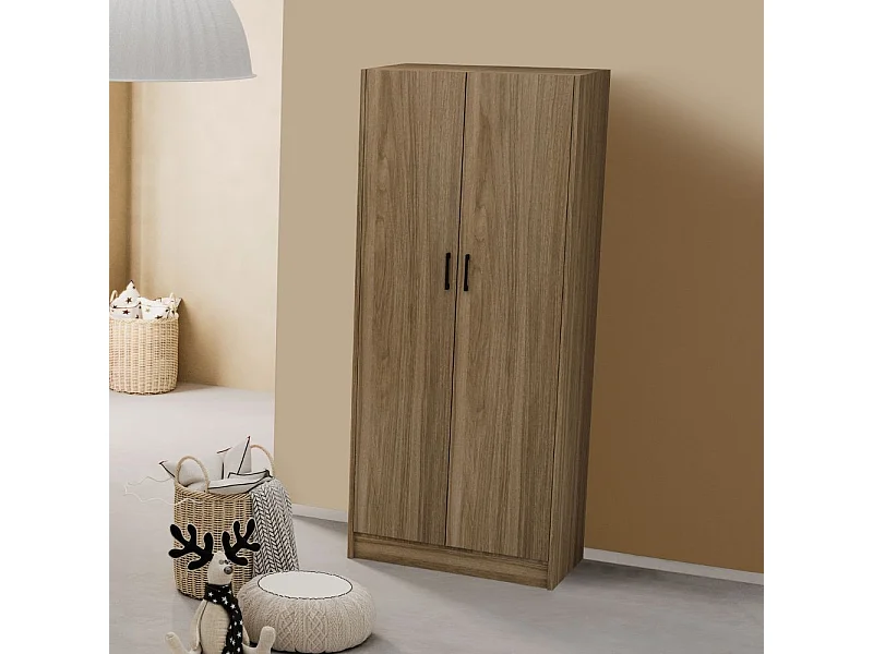 Armadio due ante 91x52x210h colore noce naturale ARM290