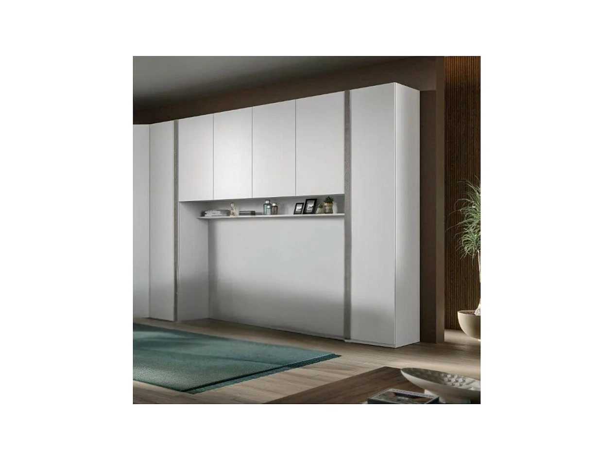 Armadio a ponte bianco frassino Ettore 288x55x236H