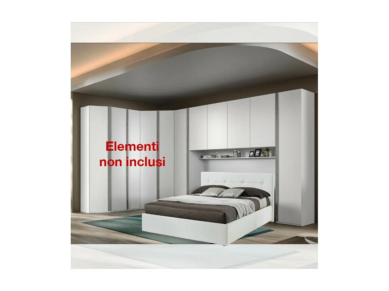 Armadio a ponte bianco frassino Ettore 288x55x236H