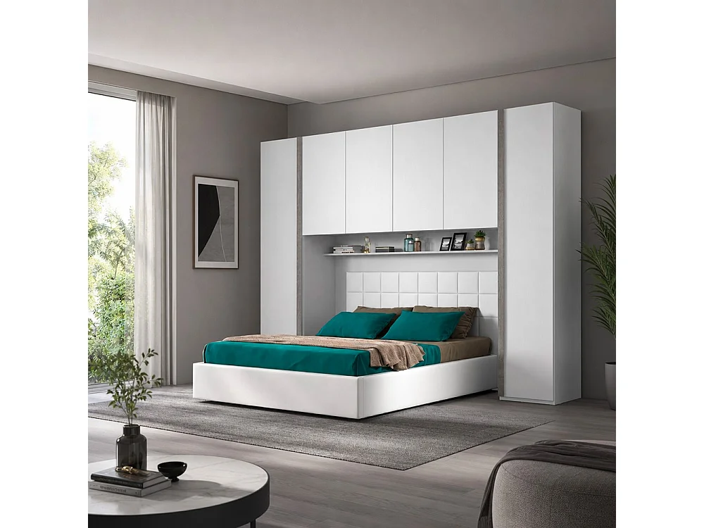 Armadio a ponte bianco frassino Ettore 288x55x236H