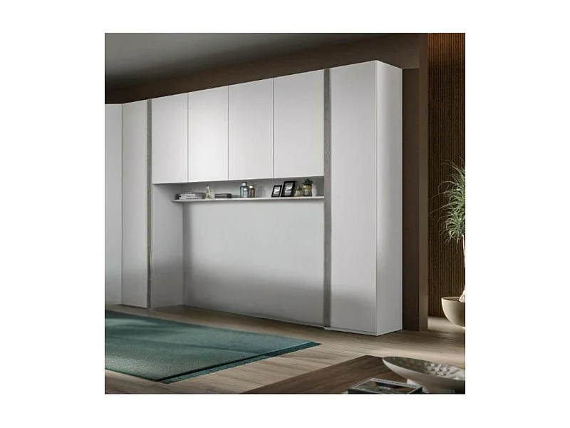 Armadio a ponte bianco frassino Ettore 288x55x236H