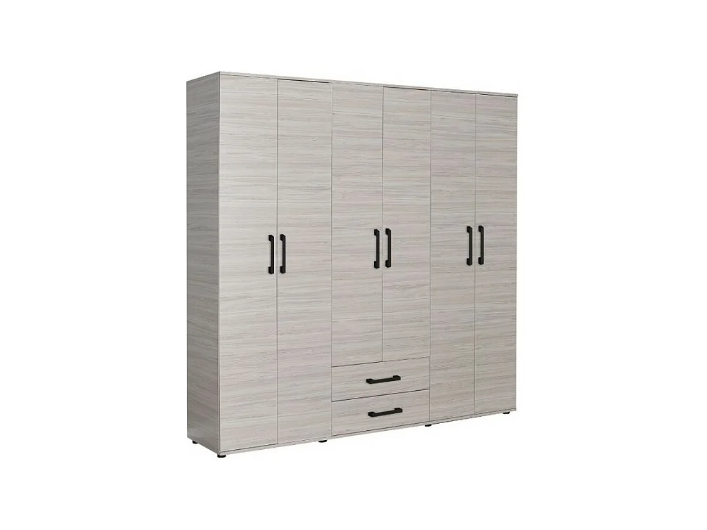 Armadio 6 ante e 2 cassetti GRD4262023 colore rovere 200x45x180H