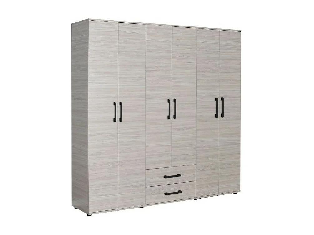 Armadio 6 ante e 2 cassetti GRD4262023 colore rovere 200x45x180H