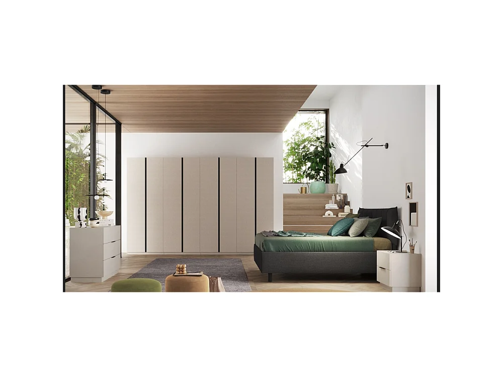 Armadio 6 ante battenti cashmere e antracite Musto 273x55x240h