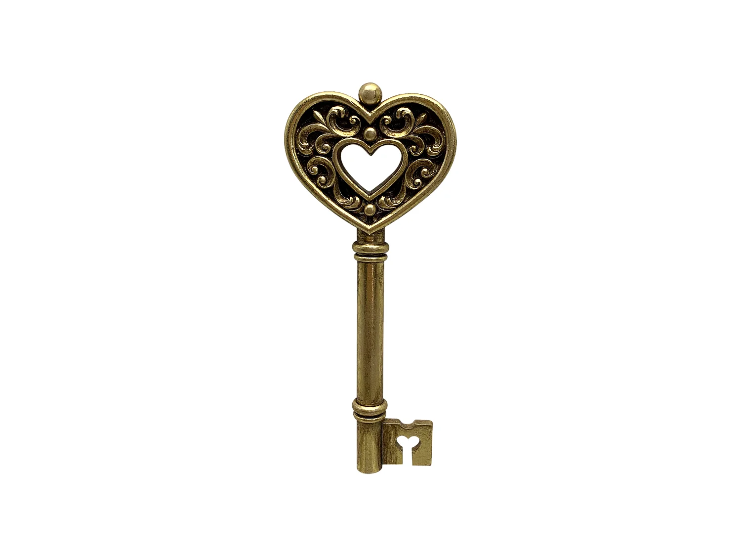 Déco murale clé coeur doré 7x17cm