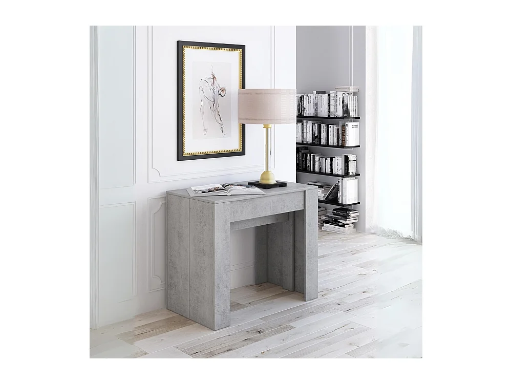 Consolle allungabile Luka 90x51,6x76,6H cm colore cemento